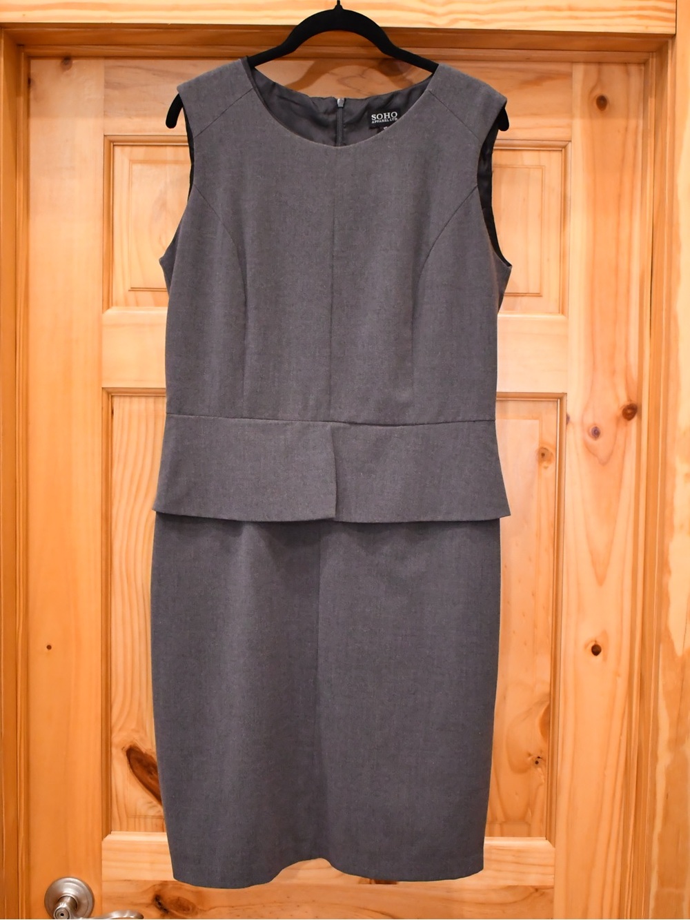 Soho Apparel Gray Sleeveless Peplum Midi Dress 10
